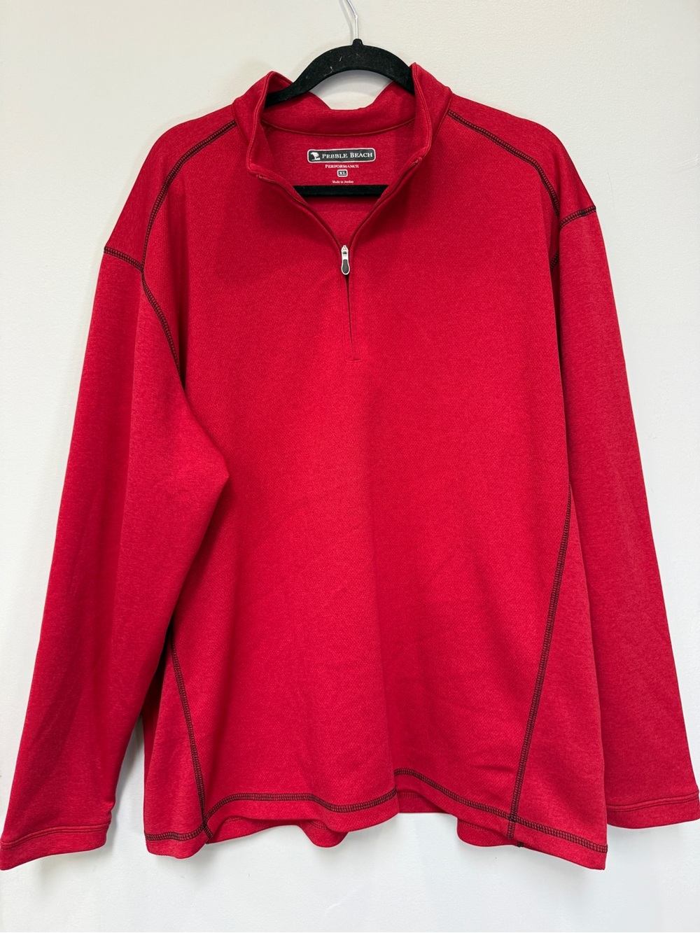 Pebble Beach Men's Bright Red Quarter-Zip Pullover